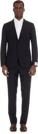 Caruso Blauwe Miura Slim Fit Maatwerk Jurk - Heren - Business pakken - Blauw - M - Kostuums