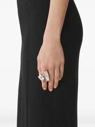 Lanvin double-stone brass ring - Silver
