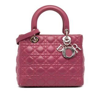 Dior Pre-owned Dior Medium Lambskin Cannage Lady Dior 04-MA-0110
