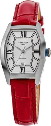 Longines Evidenza Automatic Silver Dial Leather Strap Womens Watch L2.142.4.76.2