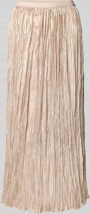 Oui Midirock mit Plisseefalten in Gold, Größe 36