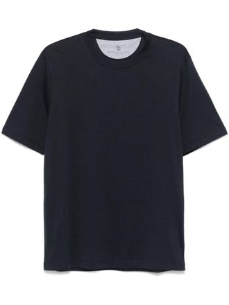 Brunello Cucinelli T-shirt met ronde hals - Blauw