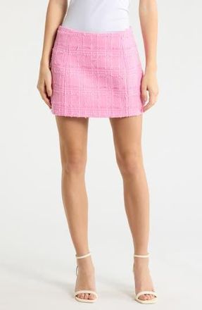 Naked Wardrobe Tweed Miniskirt in Pink Frosting at Nordstrom Rack, Size X-Large