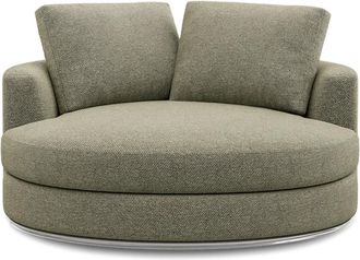 Castlery Hamilton Swivel Armchair 51.2 Customized, Performance Classic Twill Moss, Spill Resistant, 360-&deg; Swivel for Castlery Chairs, Green