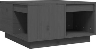 vidaXL Vidaxl - Mesa De Centro De Madera Maciza De Pino Gris 60x61x32,5 Cm