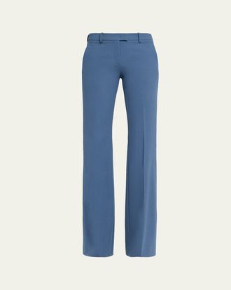 Michael Kors Haylee Flare-Leg Stretch Wool Trousers