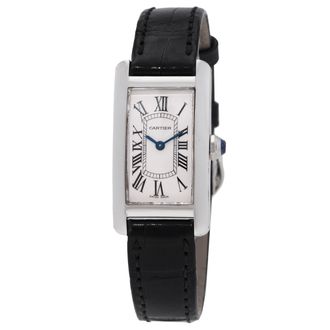Cartier Pre-owned Cartier Tank Americaine 18 kt White Gold Ladies Watch W2601956