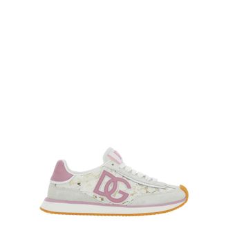Dolce & Gabbana Sneakers, female, White, Size: 10 US White Lace Low Top Sneakers Woman
