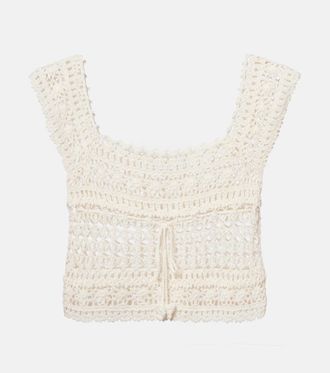 Anna Kosturova Deauville crochet cotton crop top