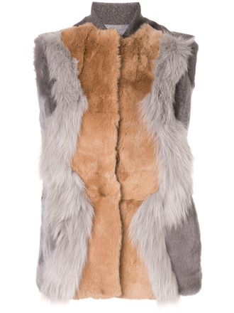 Lorena Antoniazzi wool blend gilet - women - Silk/Cashmere/Virgin Wool - 46 - Grey