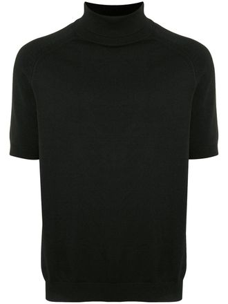 Ports V short sleeved roll-neck top - Black