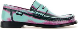 Loewe Womens Multicolor Leather Campo Loafers - Turquoise - Size EU 36