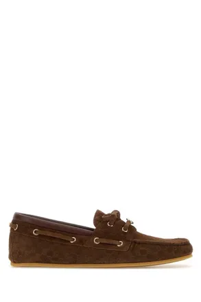 Gucci Dark Brown Logo Loafers