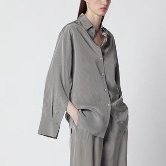 R&oacute;he Light grey striped oversized shirt