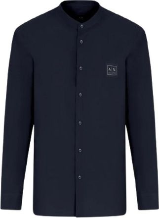 A|X Armani Exchange Poplin Overhemd - Heren - Casual Overhemden - Blauw - XL - Katoen - Overhemden