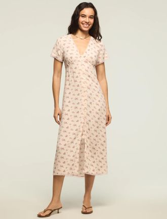 Lucky Brand Womens Floral Simone Midi Dress