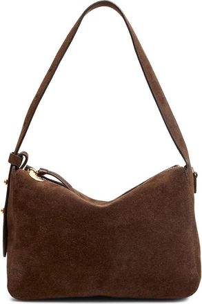 Clare Vivier Fleurine Suede Shoulder Bag in Chocolate at Nordstrom