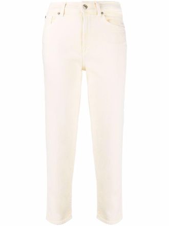 7 For All Mankind high-waisted straight jeans - women - Cotton/Lyocell/Polyester - 27 - Yellow