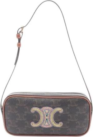 Celine Pre-owned Vintage Canvas Schoudertas - Dames - Vintage Schoudertas - Bruin - ONE Size - Vintage