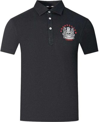 Aquascutum Heren Aldis London Logo Polo Shirt (Zwart)
