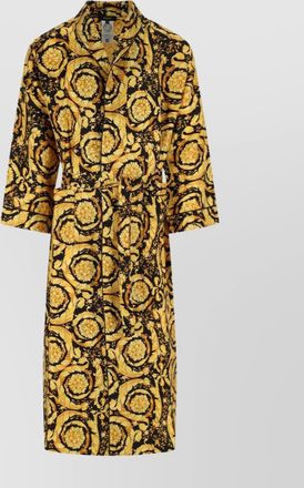 Versace floral long dress belted waist