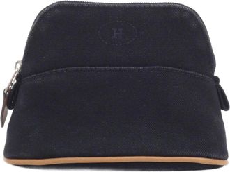 Herm&egrave;s Black Canvas Pouch (Pre-Owned)