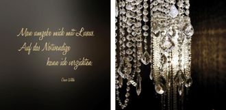 Queence Leinwandbild »Luxus - Oscar Wilde« Foto Kunst Modern Romantisch Schriftzug Schriftzüge Spa Spa Bilder Sprüche Sprüche & Texte Stein Set, Premium-Leinw