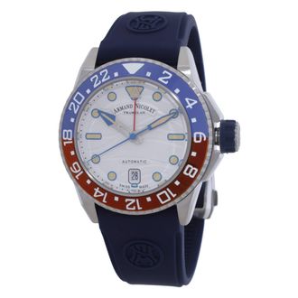 Armand Nicolet JSH GMT Automatic Silver Dial Mens Watch A487RGU-AU-GG2710U-V2