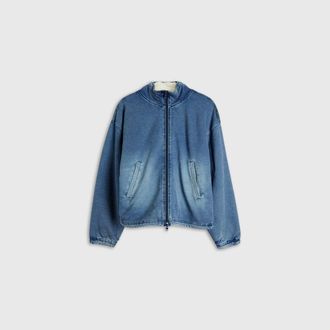 Diesel Sweat jacket with denim effect - Jackets - Woman - Blue
