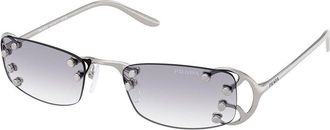 Prada PR C57S 28H40V Womens Sunglasses Silver Size 52