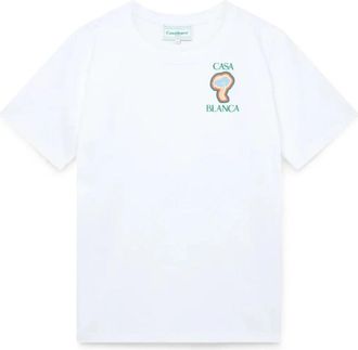 Casablanca Regenboog Paddestoel T-Shirt - Heren - T-shirts - Wit - M - Katoen - Tops