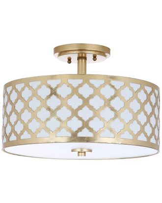 Safavieh Kora Quatrefoil 3-Light 15In Dia Gold Flush Mount