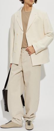 Jacquemus Cotton Blazer Veste, Mens, Cream