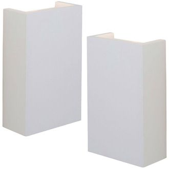Loops 2 PACK LED Twin Wall Light Warm White Primed White (ready to paint) Down Lamp