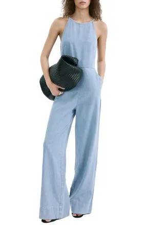 Mango Denim Jumpsuit in Light Blue at Nordstrom, Size X-Small