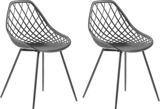 Beliani Conjunto de 2 sillas de comedor negro