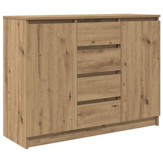 Berkfield Home Sideboard with Drawers Artisan Oak 100.5x35x76 cm Engineered Wood in Brown