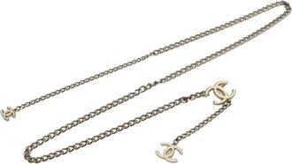 Chanel Pre-owned Belts, female, Gray, Size: ONE SIZE Pre-owned Metal belts