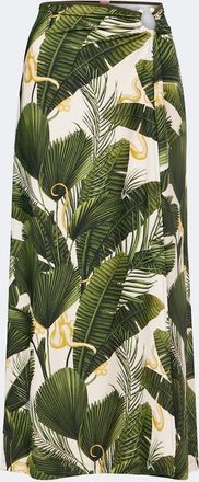 Johanna Ortiz Gathered printed midi skirt