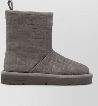 Fendi city boots embossed pattern flat sole