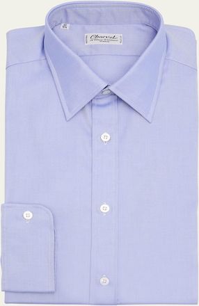 Charvet Mens Point-Collar Oxford Cotton Dress Shirt