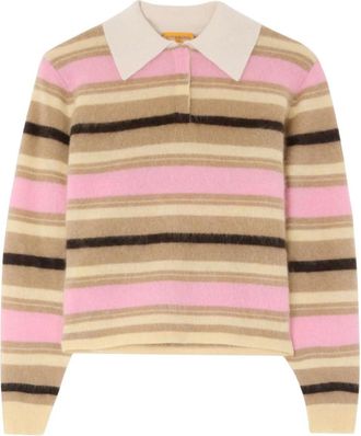 Guest In Residence Grizzly Cropped Rugby Sweater - Dames - Polos - Veelkleurig - S - Denim - Tops