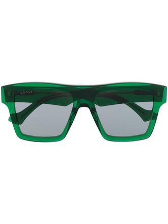 Gucci Occhiali da sole squadrati - Verde