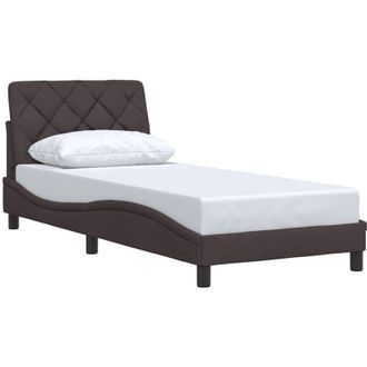 vidaXL Estructura De Cama Sin Colch&oacute;n Tela Marr&oacute;n Oscuro 90x200 Cm Vidaxl