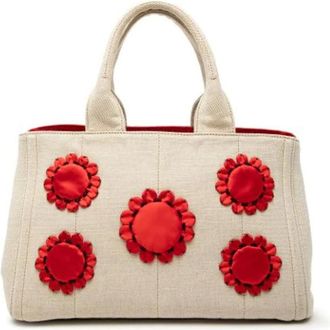 Prada Pre-owned Handbags, female, Beige, Size: ONE SIZE Pre-owned Vintage Tote