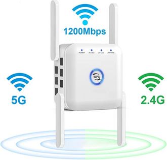 OEM Repetidor De Se&ntilde;al Wifi De Doble Banda Ac24, Amplificador, 1200m, Inal&aacute;mbrico, A Trav&eacute;s Del Router, Para Montaje En Pared (blanco)