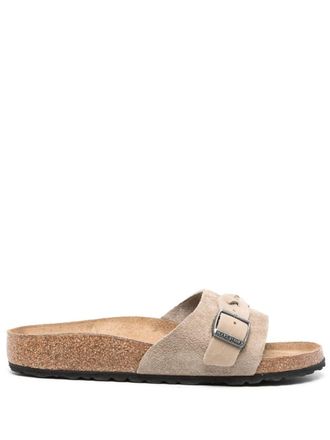 Birkenstock buckled suede sandals - Neutrals