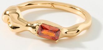 Simons Womens Red-stone asymmetric ring