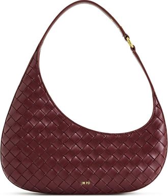 JW PEI Harlee Woven Faux Leather Shoulder Bag in Burgundy at Nordstrom
