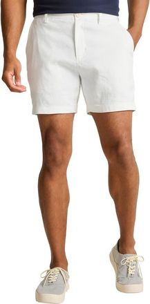 Tommy Bahama Beach Coast 7-Inch Flat Front Linen & Cotton Shorts in White at Nordstrom, Size 42